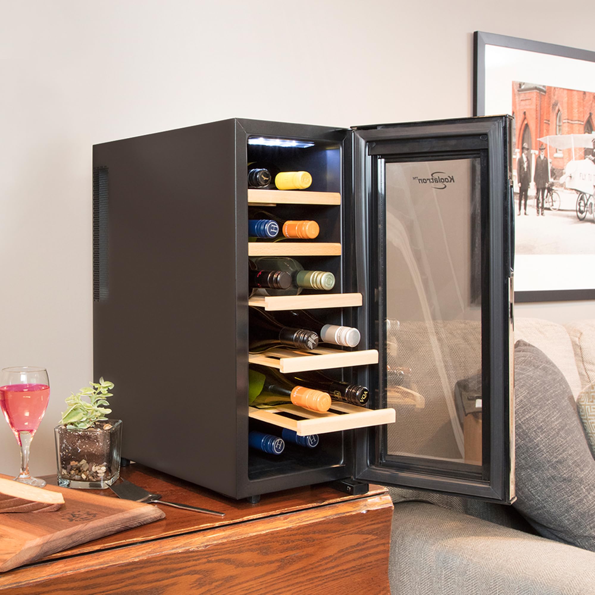 Amazon.com: Koolatron Deluxe 12 Bottle Wine Cooler with Beech Wood