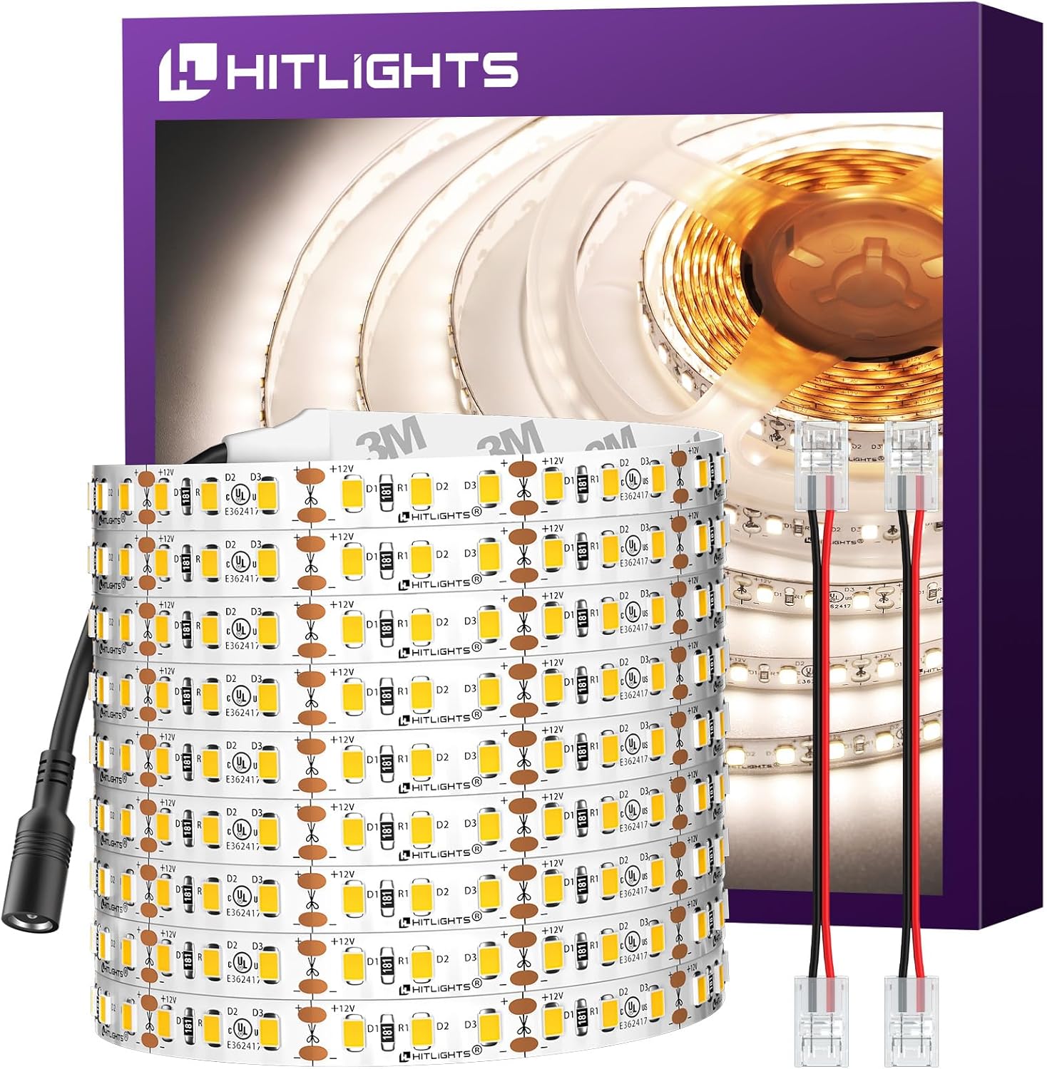 HitLights LED Strip Lights Neutral White 4000K, 24.6ft High
