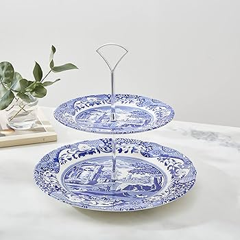 Amazon.com | Portmeirion Home & Gifts Blue Italian 2 tier cake