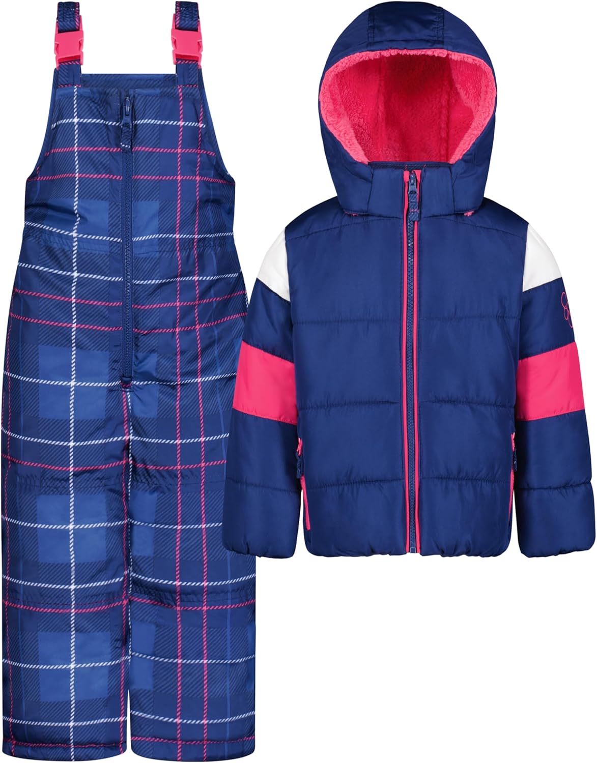 Jessica Simpson Girls Two-piece Insulated Winter Snowsuit With Hooded Jacket and Ski Bib Overalls