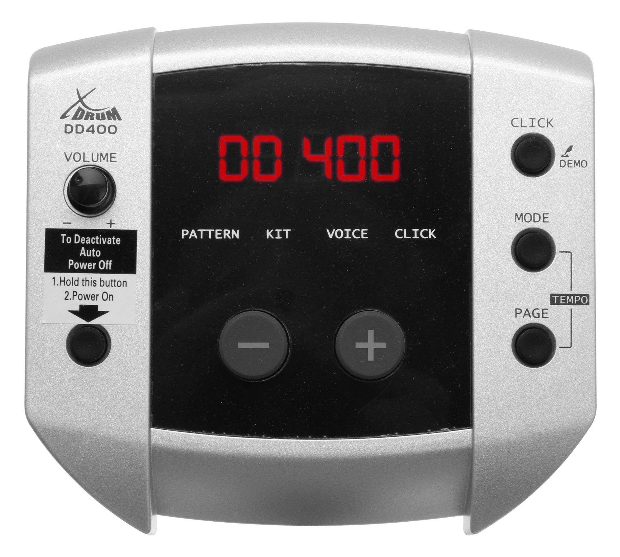 XDrum DD-400 Set De Batería Electrónica, 4 Pads De Batería, MIDI Out | 3 Pads De Platillo, Pedal De Control Hi-Hat Y Pedal De Bombo, Módulo De Sonido Con 108 Voces, 10 Kits Preestablecidos, Aux In