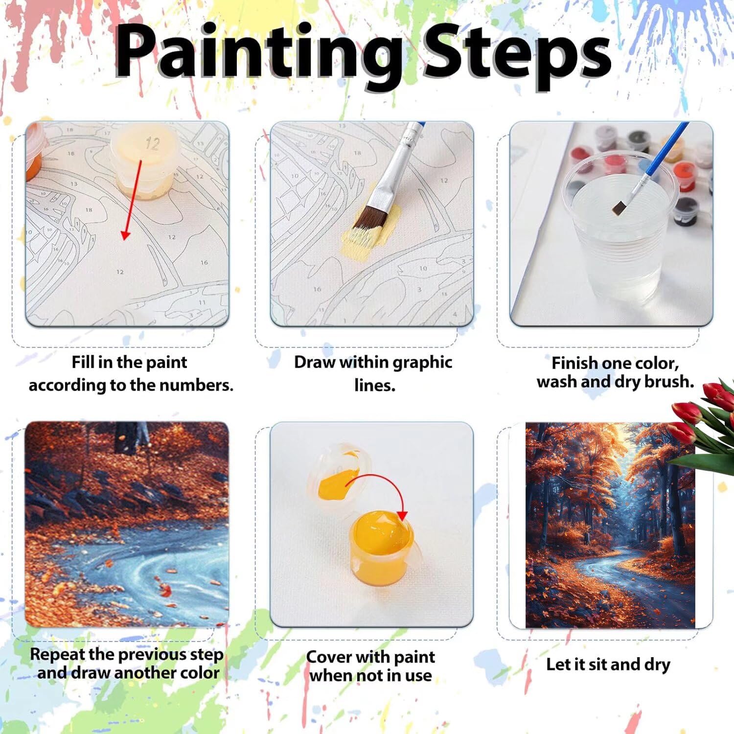 Pintar por Numeros Adultos pintar por numeros niños manualidades niños 10 años, DIY Pintar por Números de Pincel y Pintura acrílica Decoraciones para el Hogar Manualidades, sin Marco 60x80cm C-94