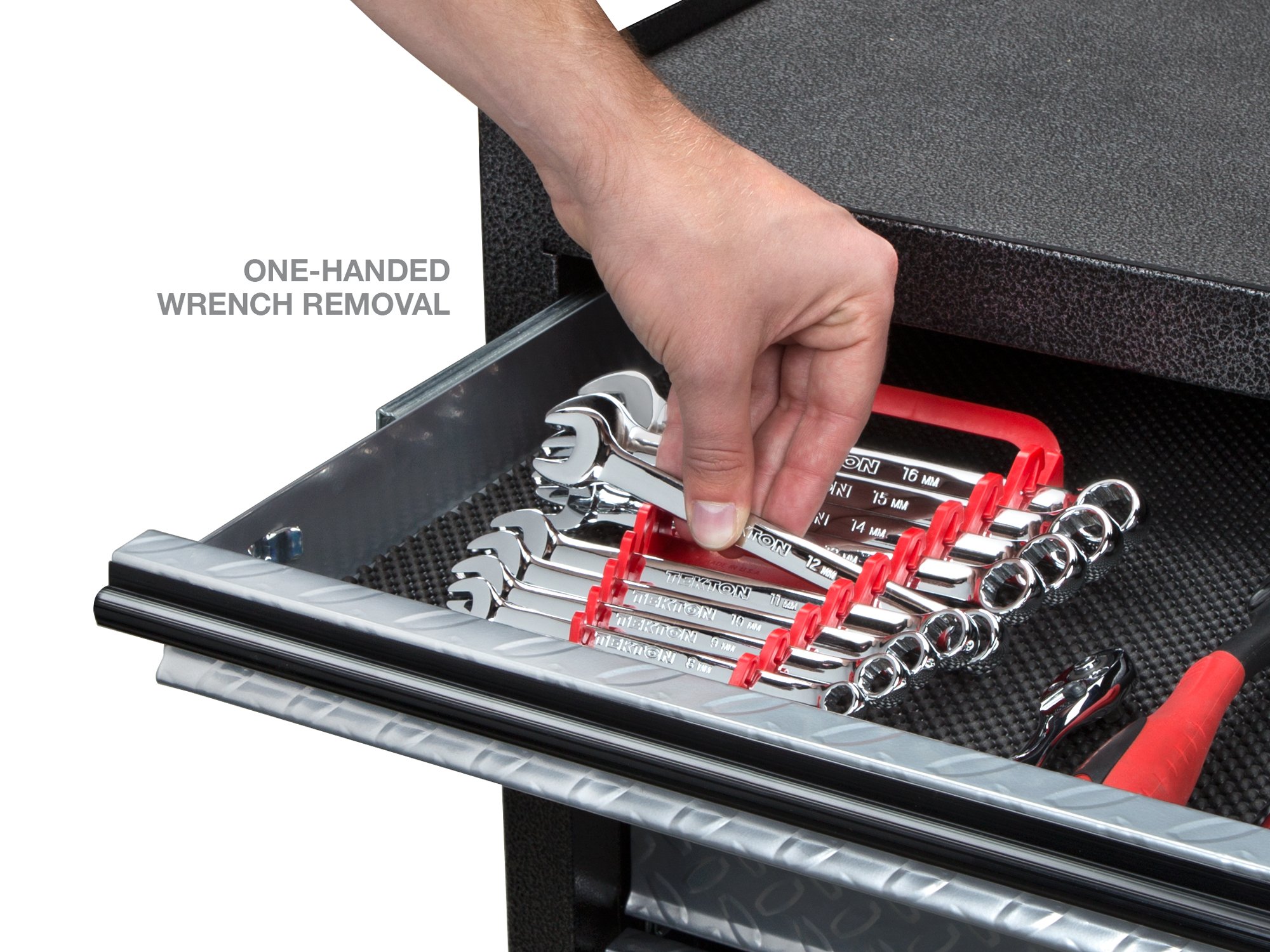 TEKTON 9-Tool Combination Wrench Holder (Red) | 79365 | Made in USA — Amazon image 6
