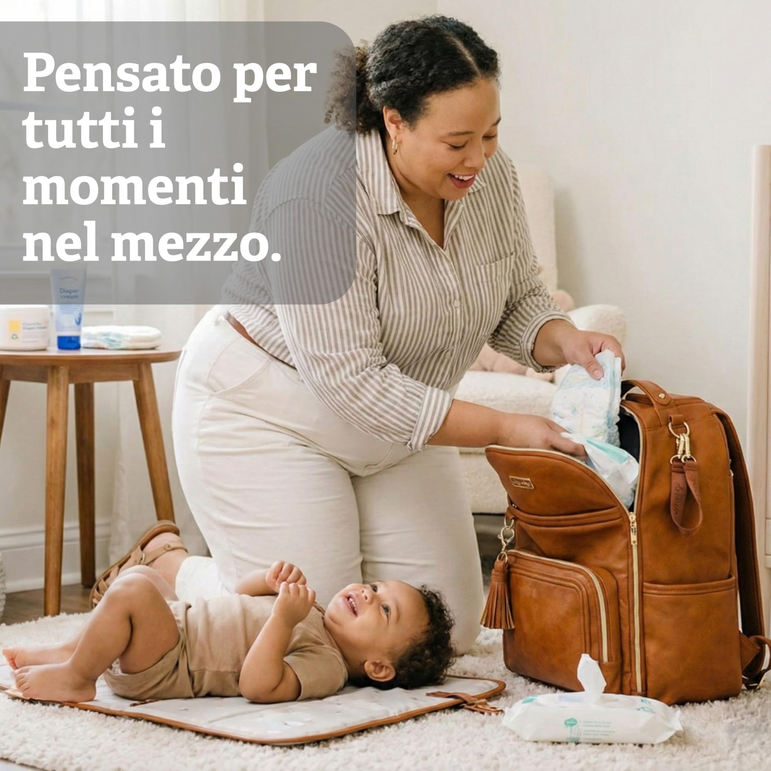 Itzy Ritzy Zaino Fasciatoio | Borsa Cambio con Materassino | Grande abbastanza per il loro mondo, organizzato per il tuo | 19 Tasche, Portabiberon Termici, Ganci Passeggino | Caffè e Panna