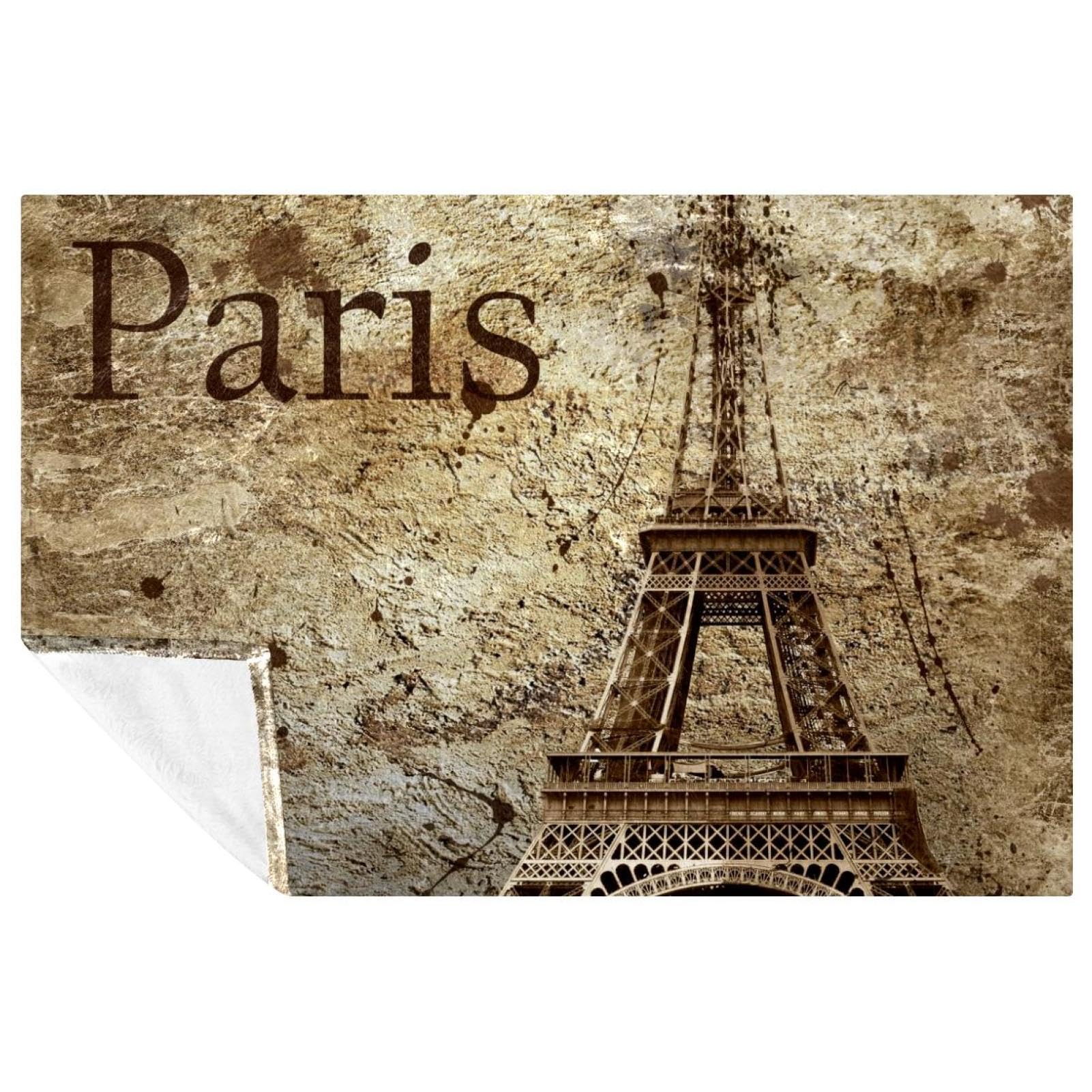 Couverture chaude Tour Eiffel 150x100 cm douce et confortable