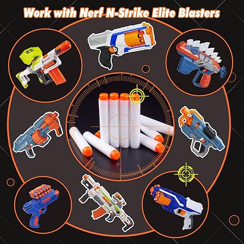 Miniatura 6 de amosting 100pcs Recambio de Dardos para Nerf N-strike Elite Modulus resplandor en la oscuridad. balas, color blanco