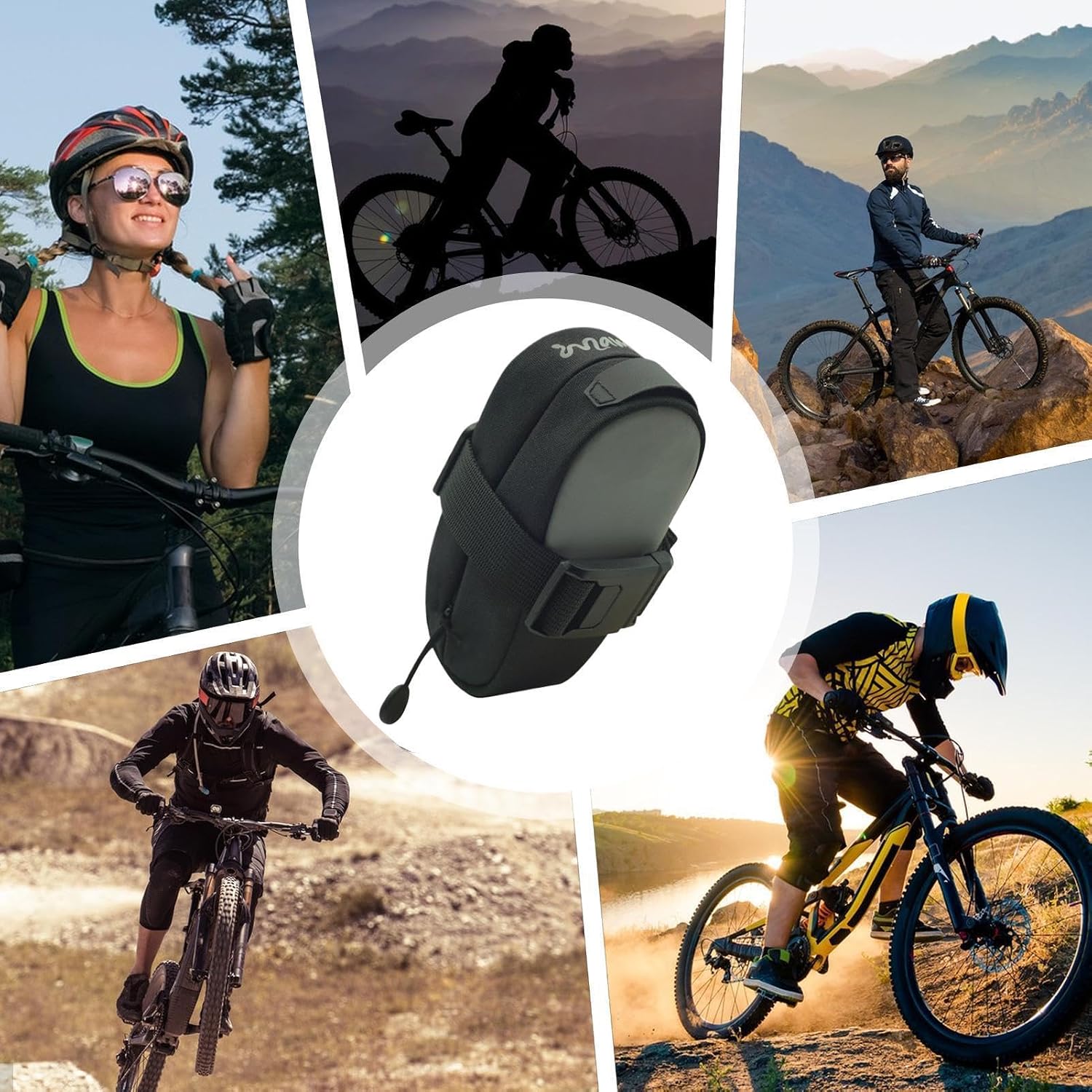 Under Seat Bag for Cycles, Foldable Saddle Pack with Magnetic Buckle, Outdoor Riding Accessories Bike Seat Rear Bag with Zipper, Waterproof Storage for Long Rides Travel