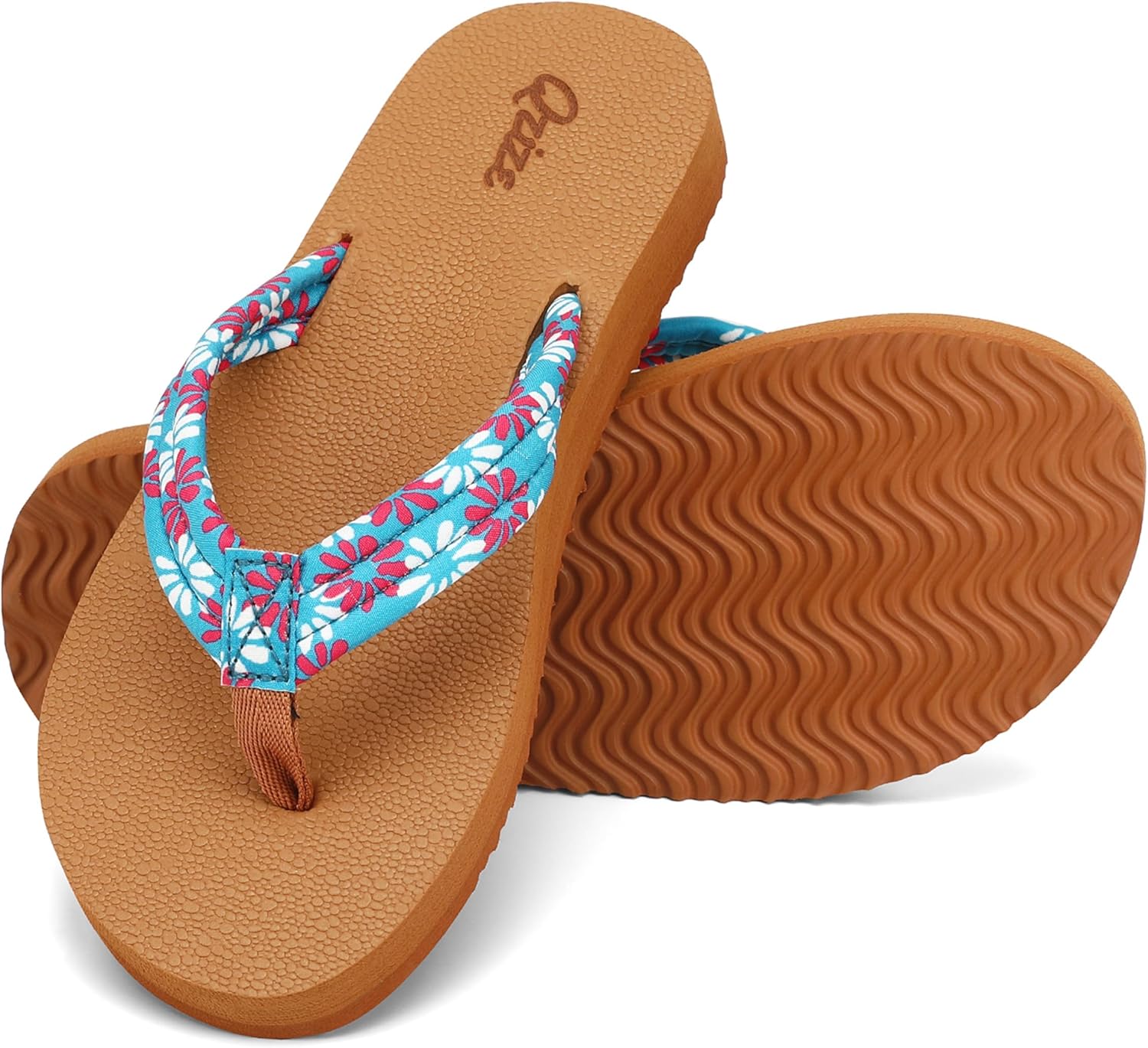 Women’s Wide Width Flip Flops with Arch Support – Yoga Mat Comfort, Lightweight Slip-On Beach & Walking Sandals for Indoor/Outdoor