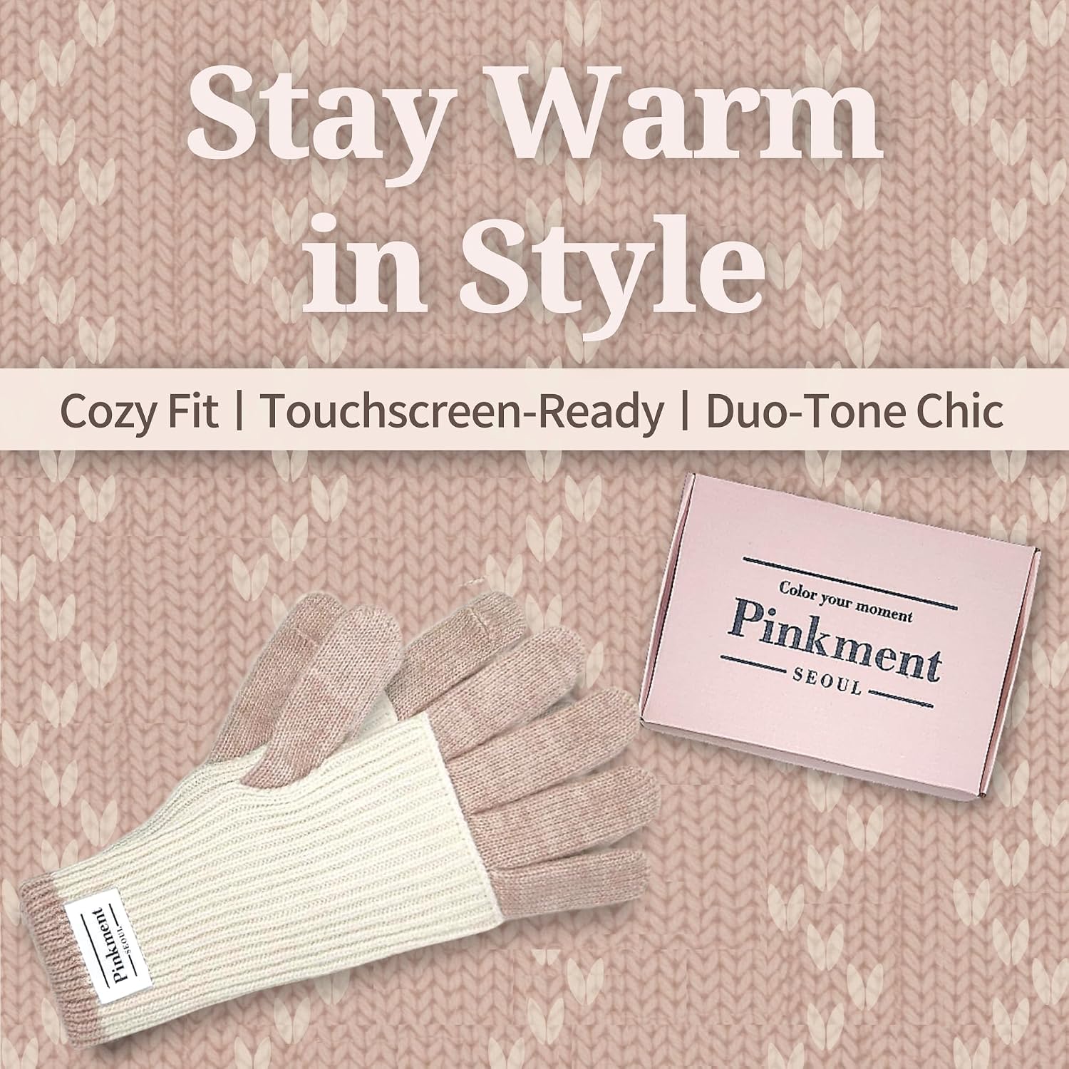 Cozy-Fit Convertible Winter gloves for women - Touch screen, Knit lined, Cold Proof, Cozy & Fashionable thermal gloves