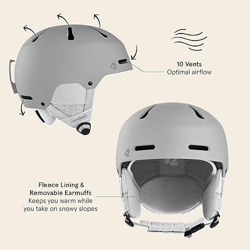 Miniatura 4 de Retrospec Comstock - Casco de esquí  Casco de snowboard para adultos y jóvenes  Casco de nieve de ajuste ajustable con carcasa protectora y