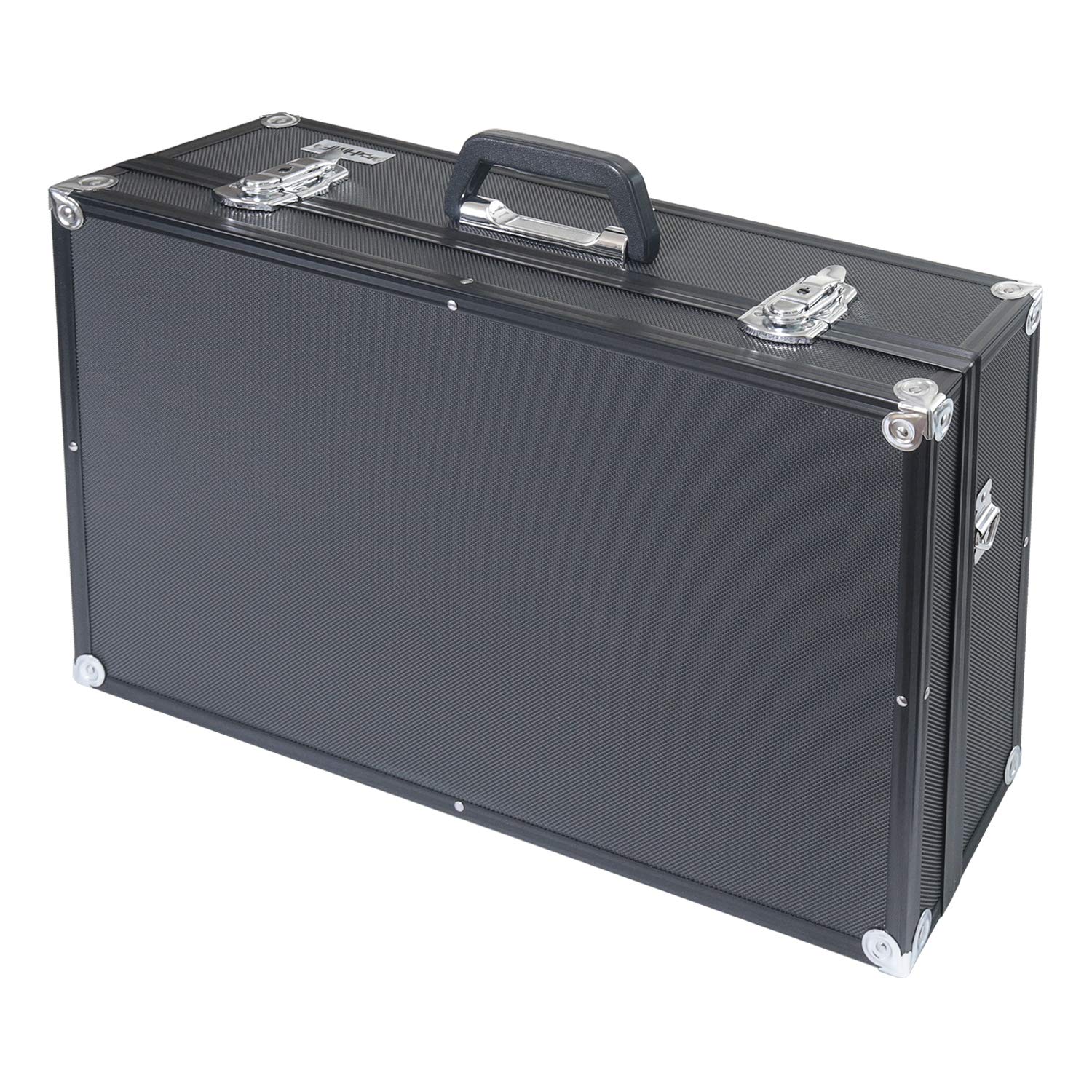 HMF 14521-02 Valigetta per Fotocamera in Alluminio, Custodia per Pistole con Schiuma Raster | 56,5 x 36 x 16 cm | Nero