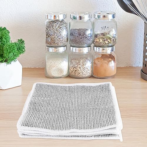 Miniatura 2 de 10 trapos multiusos para lavar platos de alambre húmedo y seco, trapos multiusos para lavar platos, paños multifuncionales de alambre antiarañazos,