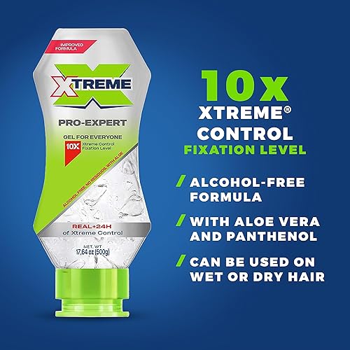 Miniatura 5 de Xtreme Pro-Expert Gel para peinar el cabello, fórmula de control máximo, botellas de 17.63 onzas, paquete de 3