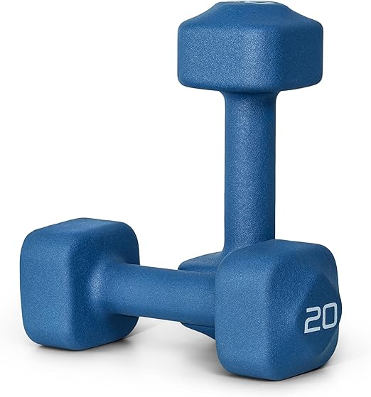 Tone Fitness Neoprene Dumbbell Weight Pairs with Anti-Roll Square Head | Multiple Options