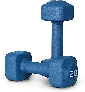 Tone Fitness Neoprene Dumbbell Weight Pairs with Anti-Roll Square Head | Multiple Options