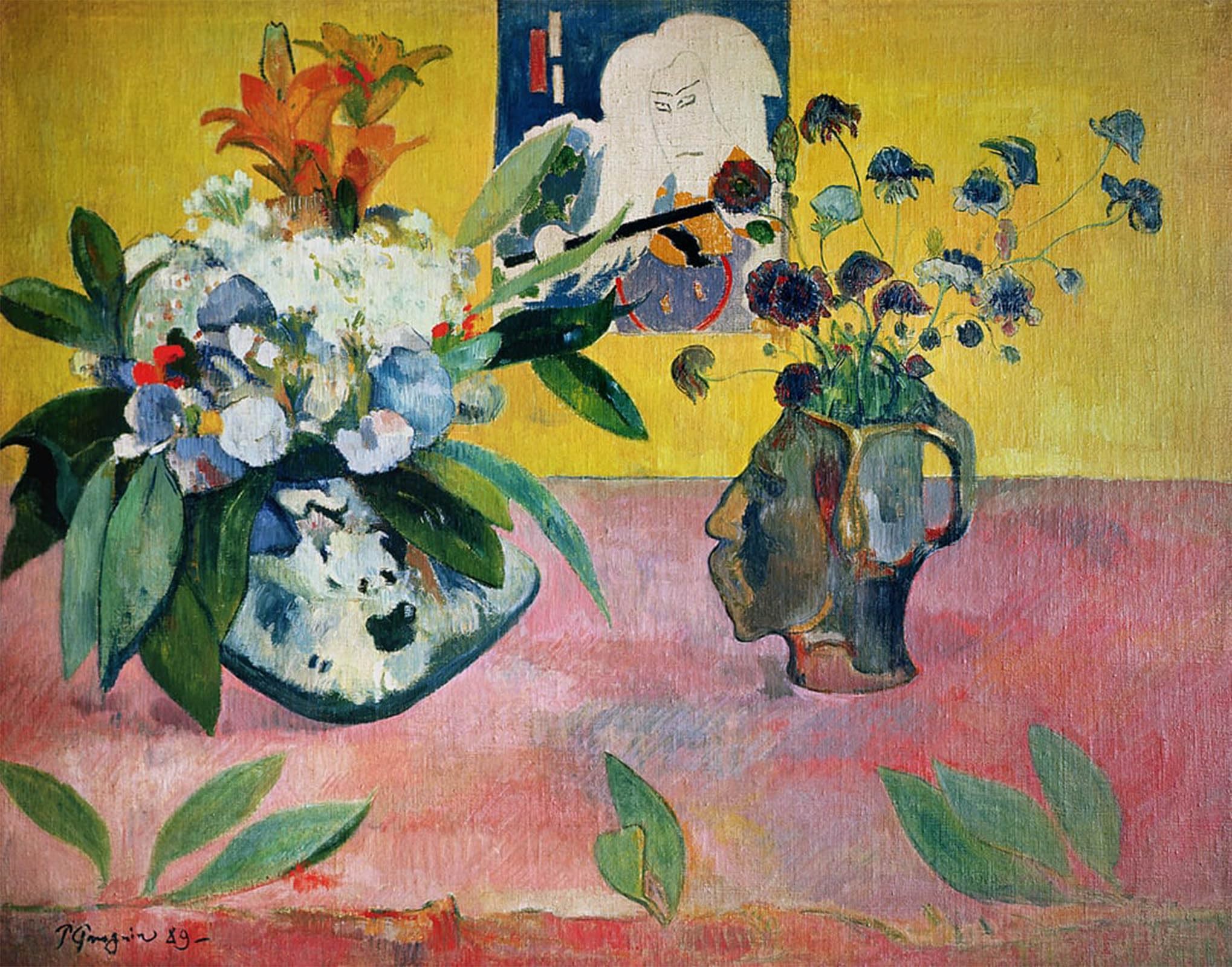 ARTXLXXBN Famous Prints Artwork Pictures Poster Painting Art Flowers and a Japanese Print by Paul Gauguin Artwork Landscape Pictures for Home Decor 60x90cm