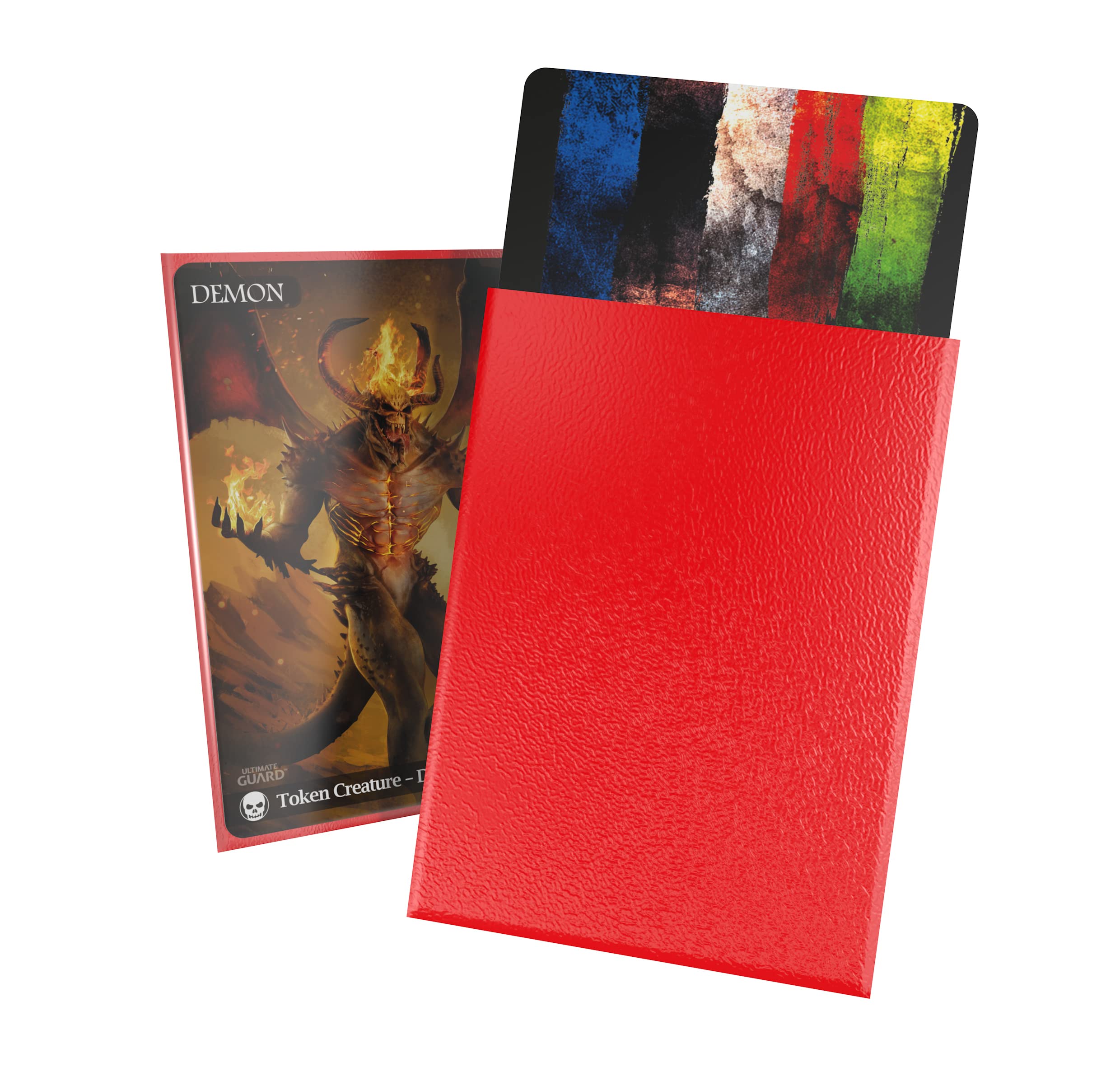Ultimate Guard Cortex Outer Card Sleeves, 100 Standard Size TCG Sleeves, 66 x 91mm, Red Back, Matte Finish, No PVC & Acid-Free, High Clarity