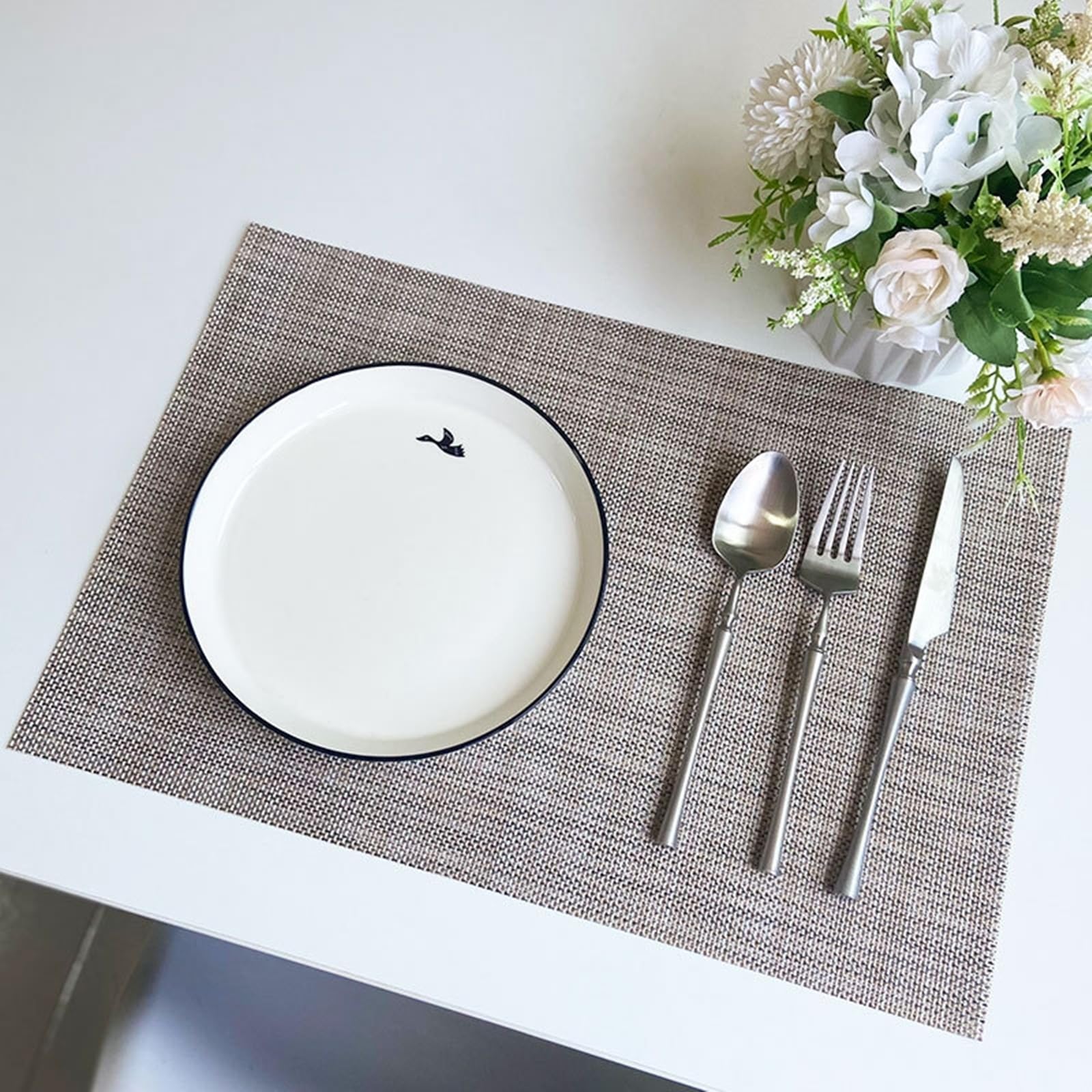 Set de table rectangulaire PVC imperméable pour grands repas de famille