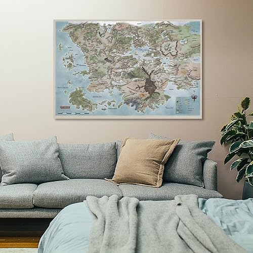 Miniatura 7 de Calabozos y dragones, mapa de reinos olvidados, mapa de miedo, mazmorras y dragones, pósteres de arte en lienzo e imágenes de arte de pared,