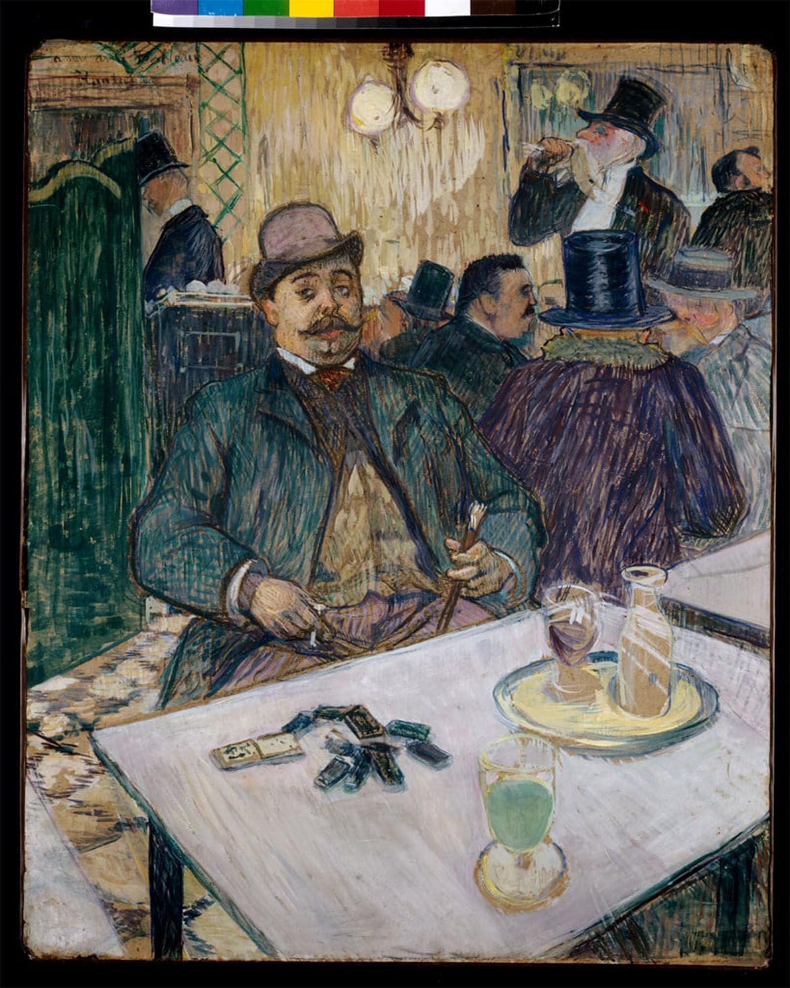 ARTXLXXBN Famous Prints Artwork Pictures Poster Painting Art Monsieur Boileau At the Cafe by Henri De Toulouse Lautrec Artwork Landscape Pictures for Home Decor 60x90cm