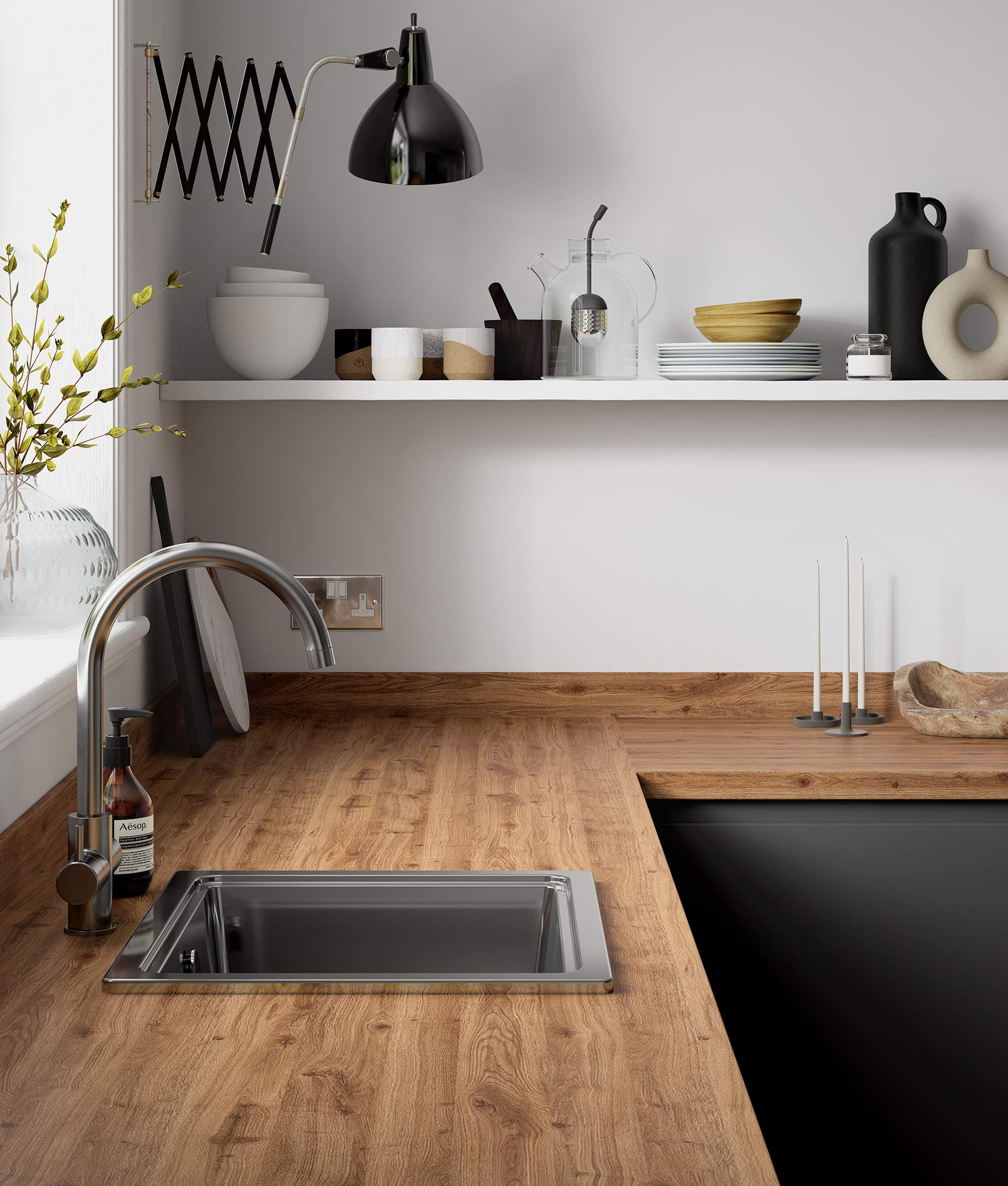 Wilsonart Chalet Oak Worktop 38mm - Postformed - Brown - Oak Effect Laminate