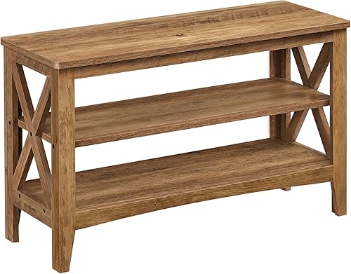 Miniatura 1 de VASAGLE, Banco de almacenamiento de entrada, zapatero de 2 niveles, 11.8 x 31.5 x 18.9 pulgadas, soporta hasta 300 libras, estilo granja, para sala