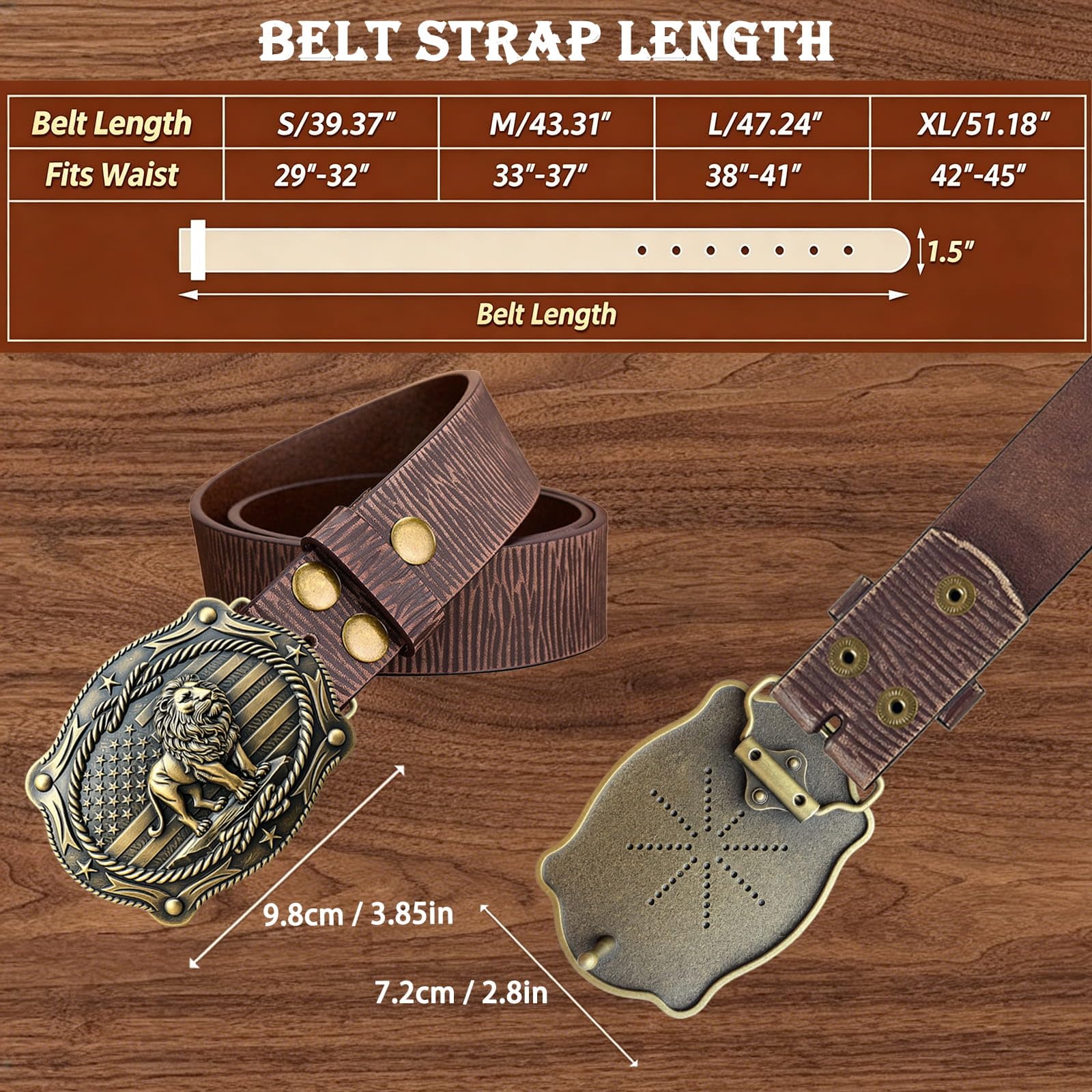Cintura western per uomo e donna, in vera pelle, da cowboy, con fibbia classica, cintura casual per jeans
