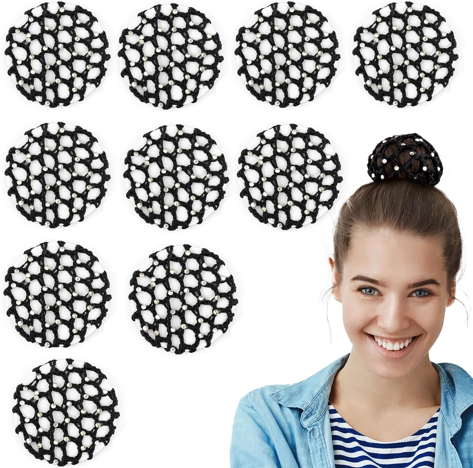 PENKOHOME 2 Pack Bun Cover Hair Nets for Buns Cover Mesh