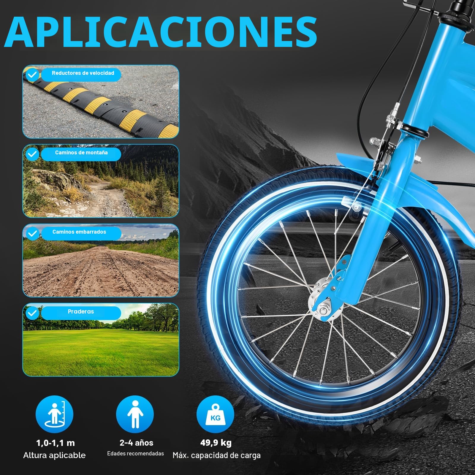 Bicicleta infantil de 14 pulgadas, ajustable para niños con protección de cadena, bicicletas para niños de 2 a 13 años de edad, niños y niñas