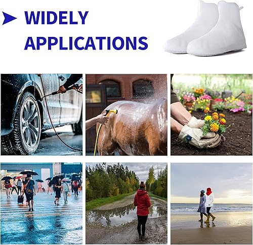 Miniatura 7 de SooGree Fundas para zapatos impermeables para zapatos de lluvia, reutilizables, plegables, botas de lluvia antideslizantes, suela de goma,