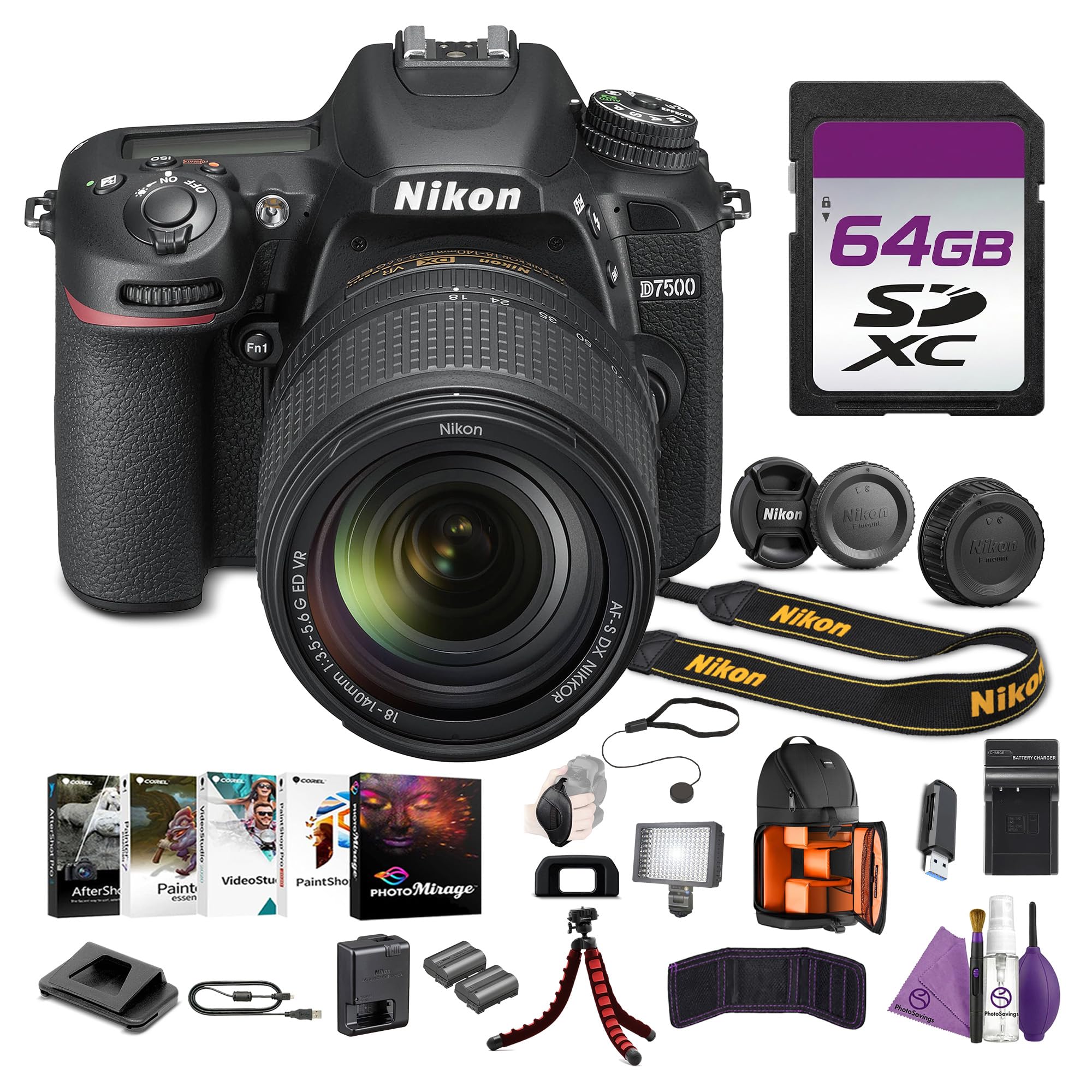 Nikon D7500 Digital Camera 20MP DSLR with Zoom Lens Bundle