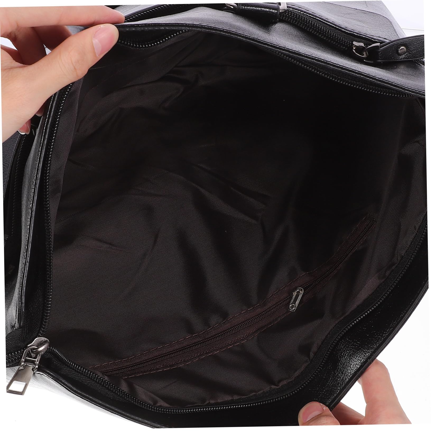 Aktentasche aus Pu Leder für Herren, Business Handtasche Schwarz