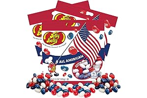 Red, White, and Blue Fruit Flavored Jelly Beans for American Celebrations
