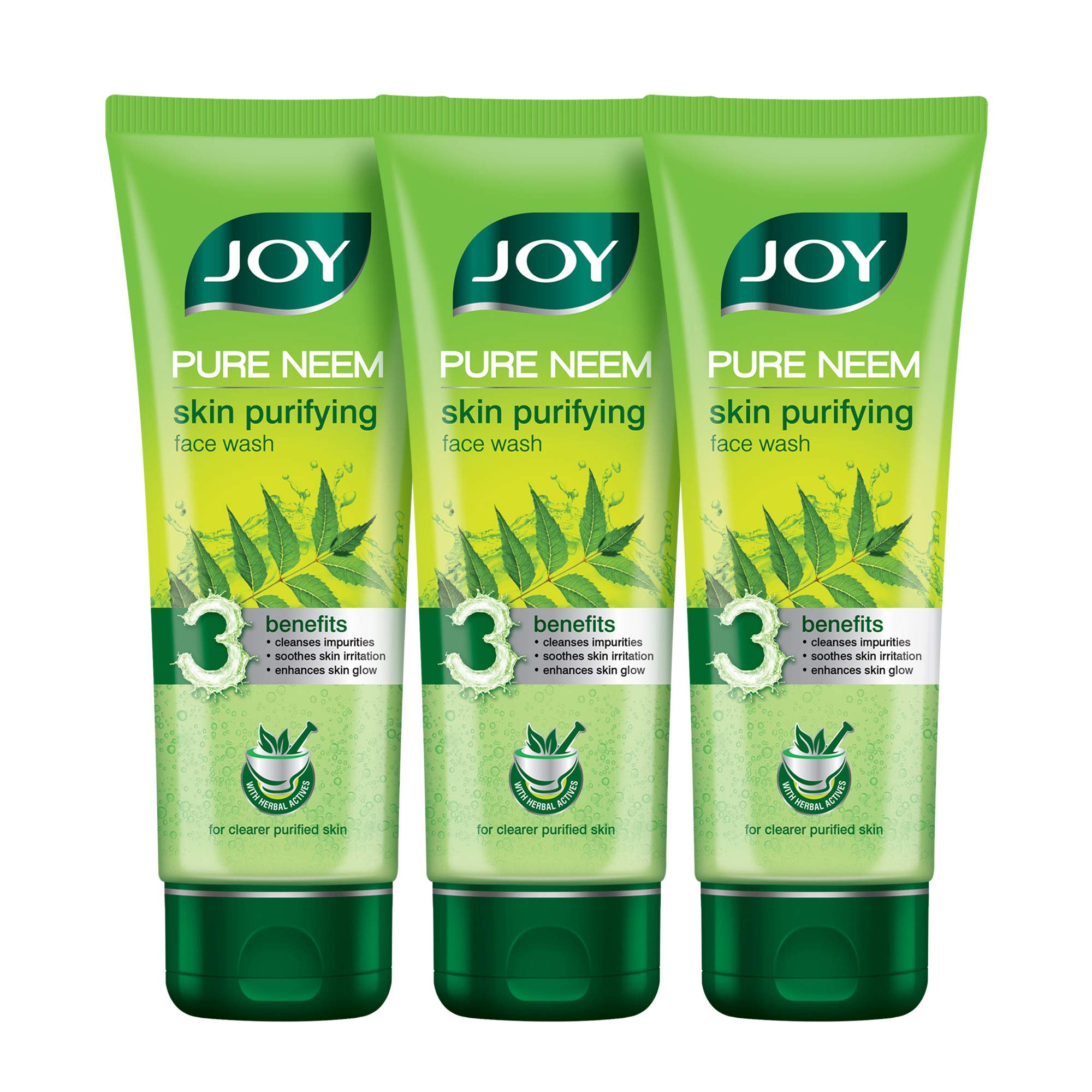 JoyNatural Skin Purifying Neem Face Wash for Acne & Pimples (3X100ml) | Removes Impurities & Reveals Natural Glow | For All Skin Types, Men & Women
