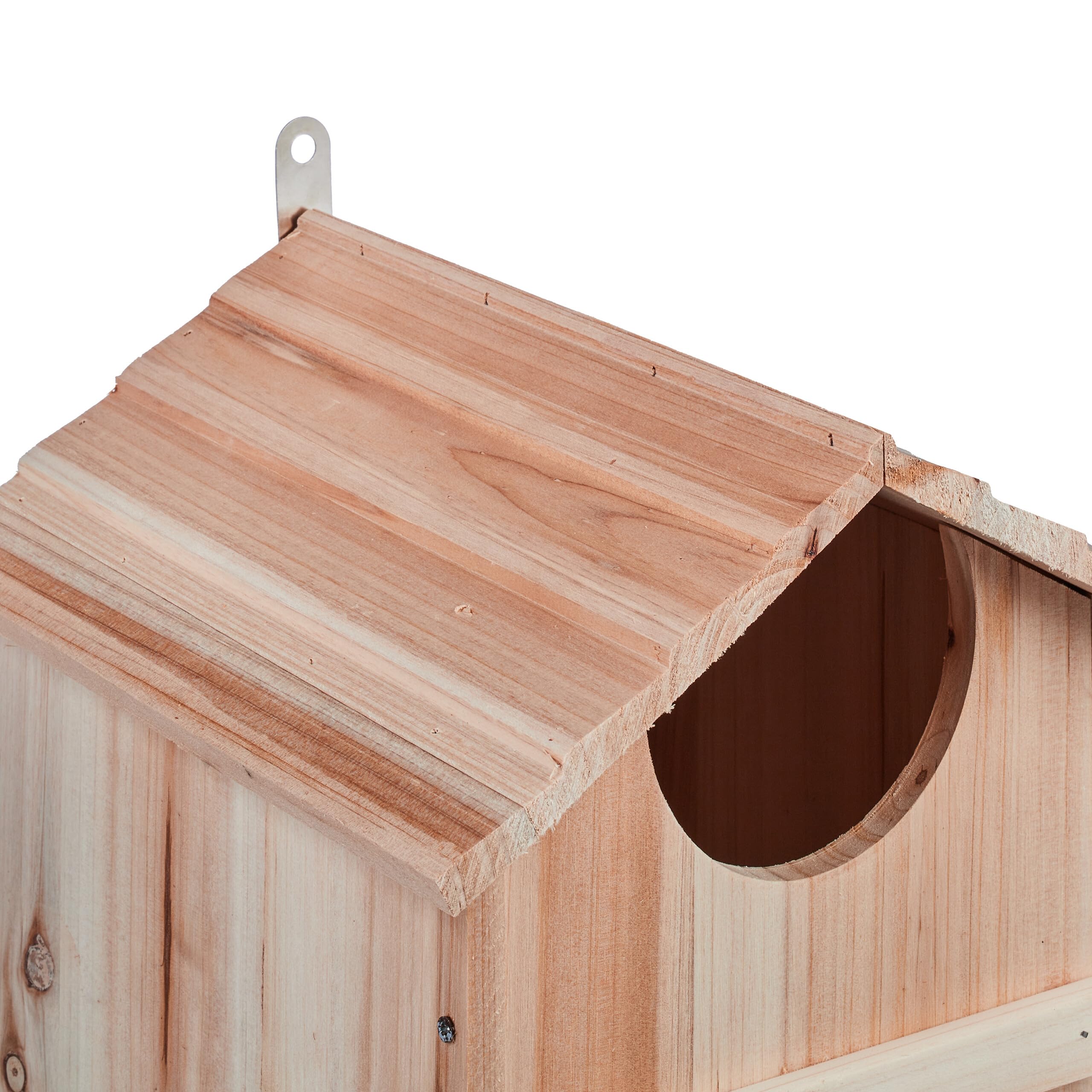 Relaxdays Casetta per Uccelli, Nido in Legno Fiammato, Casa Appesa per Uccellini Giardino, 38,5 x 25 x 28 cm, Naturale