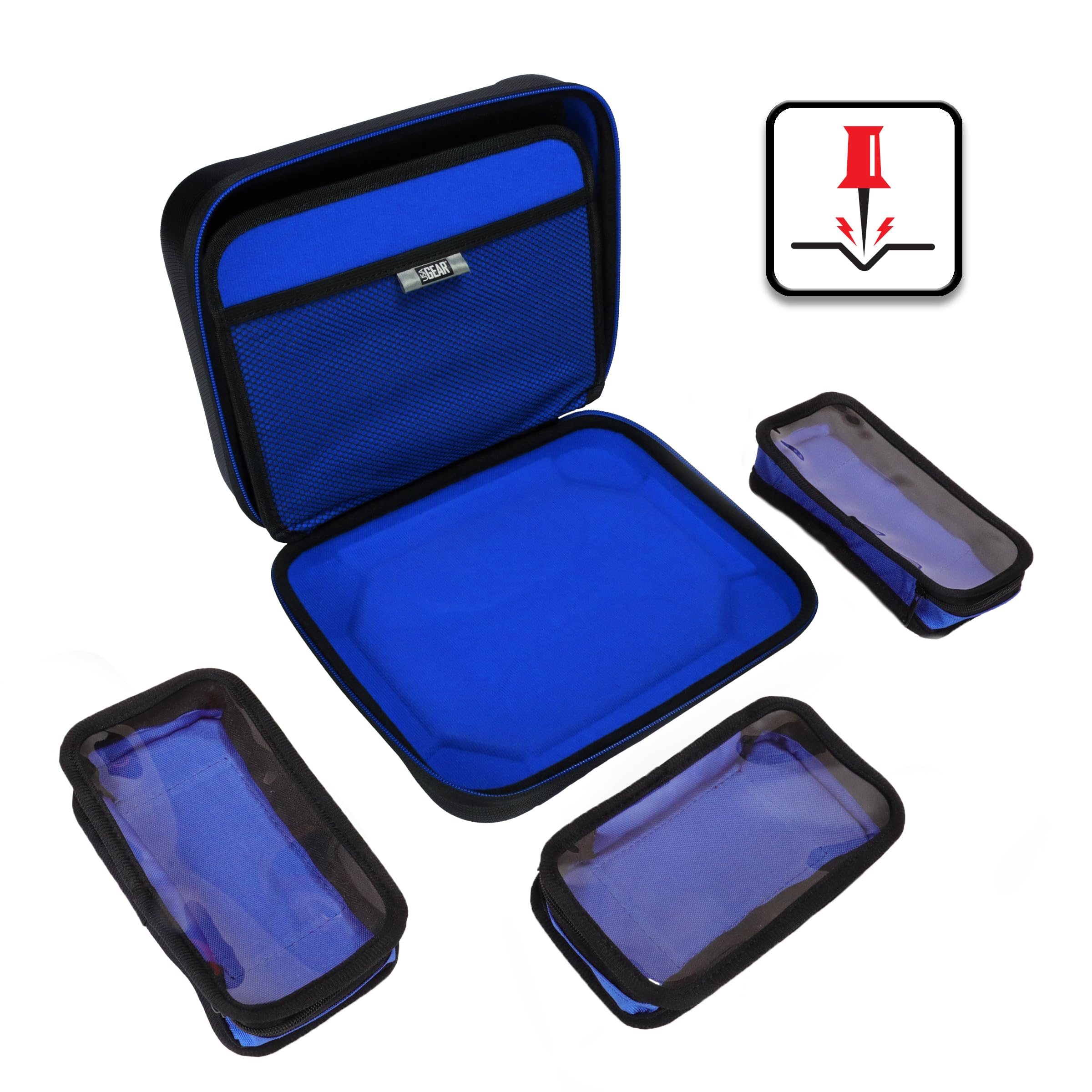 USA Gear Funda para Dardos semirrígida XL, Funda de Transporte para Dardos (15), Puntas de Dardos, Ejes de Dardos, vuelos de Dardos y más Accesorios de Dardos, Compatible con Dardos de Punta Suave y