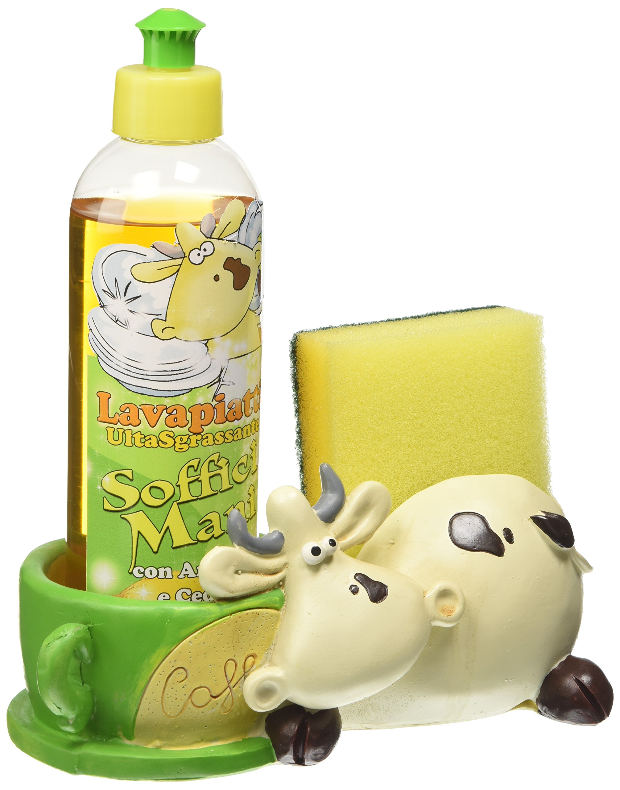Paul Clear Cow Alice Sponge Port and Detergent, marmoresina, Multicoloured, 18 x 7.5 x 21 cm, Multi-coloured, 18x7.5x21 cm