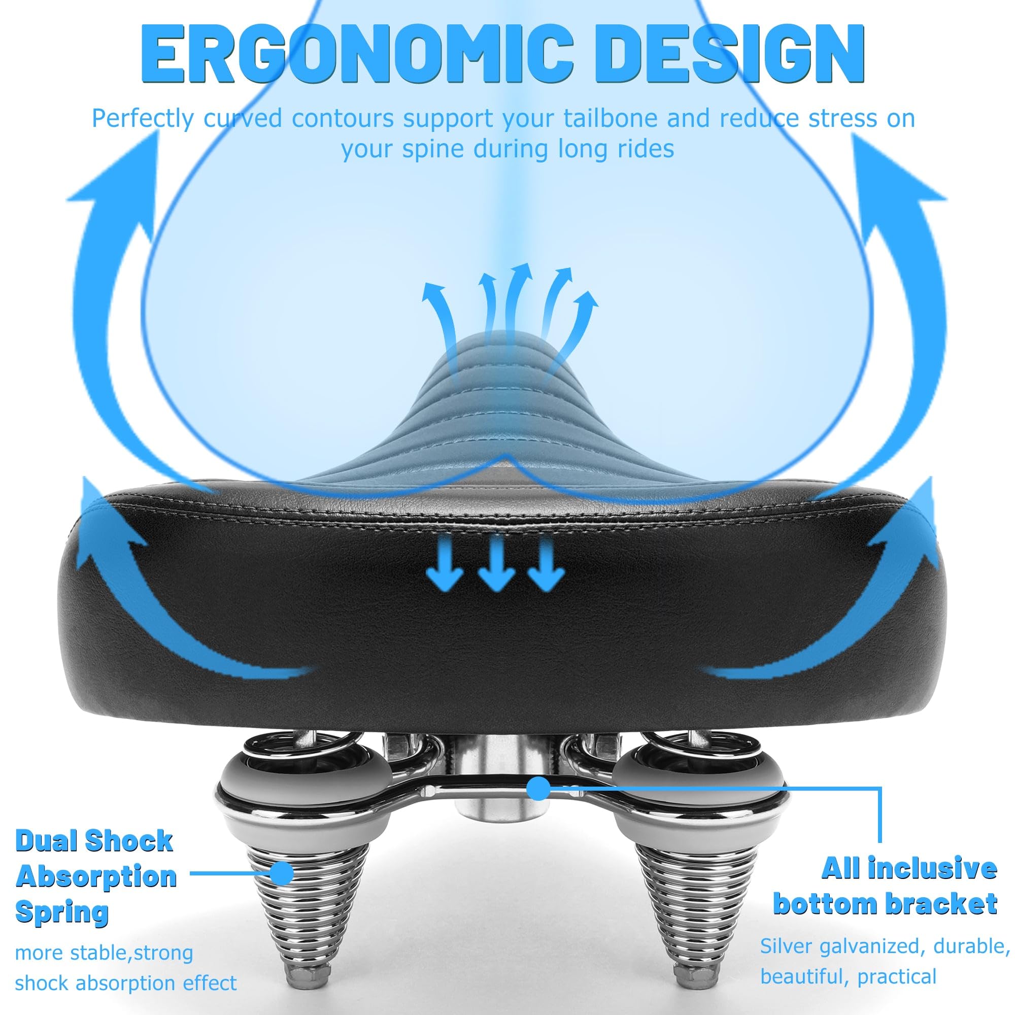 Sella Bici Ergonomica Extra Larga - Antiprostata Per Uomini E Donne, Morbida E Comoda - Foto 4