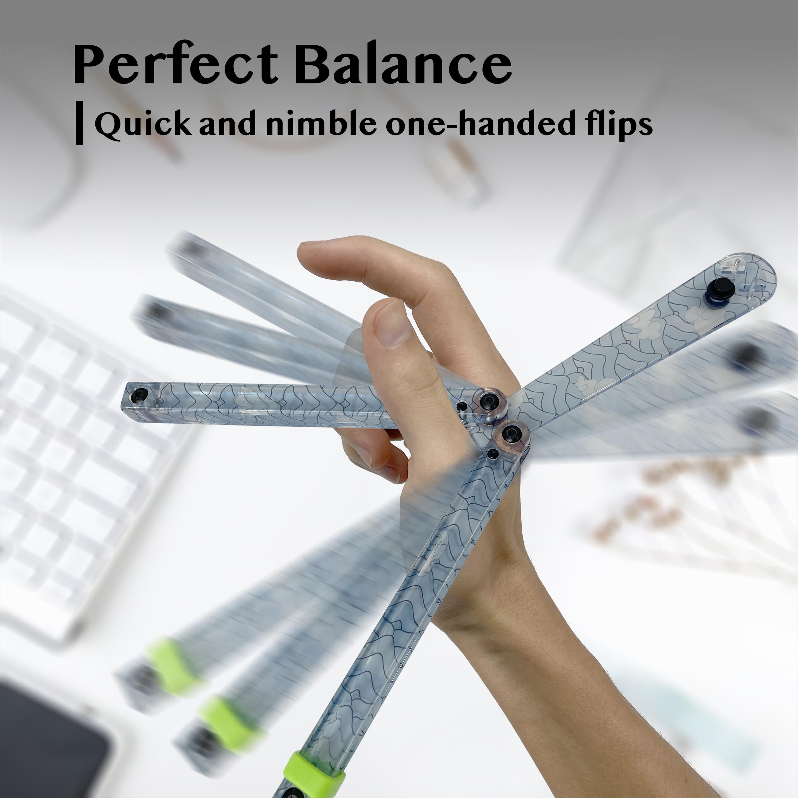 Larqety Foldable Plastic Tool, Sturdy and Lightweight, Excellent Balance, Practice Tool for Beginners (Streak Blue)