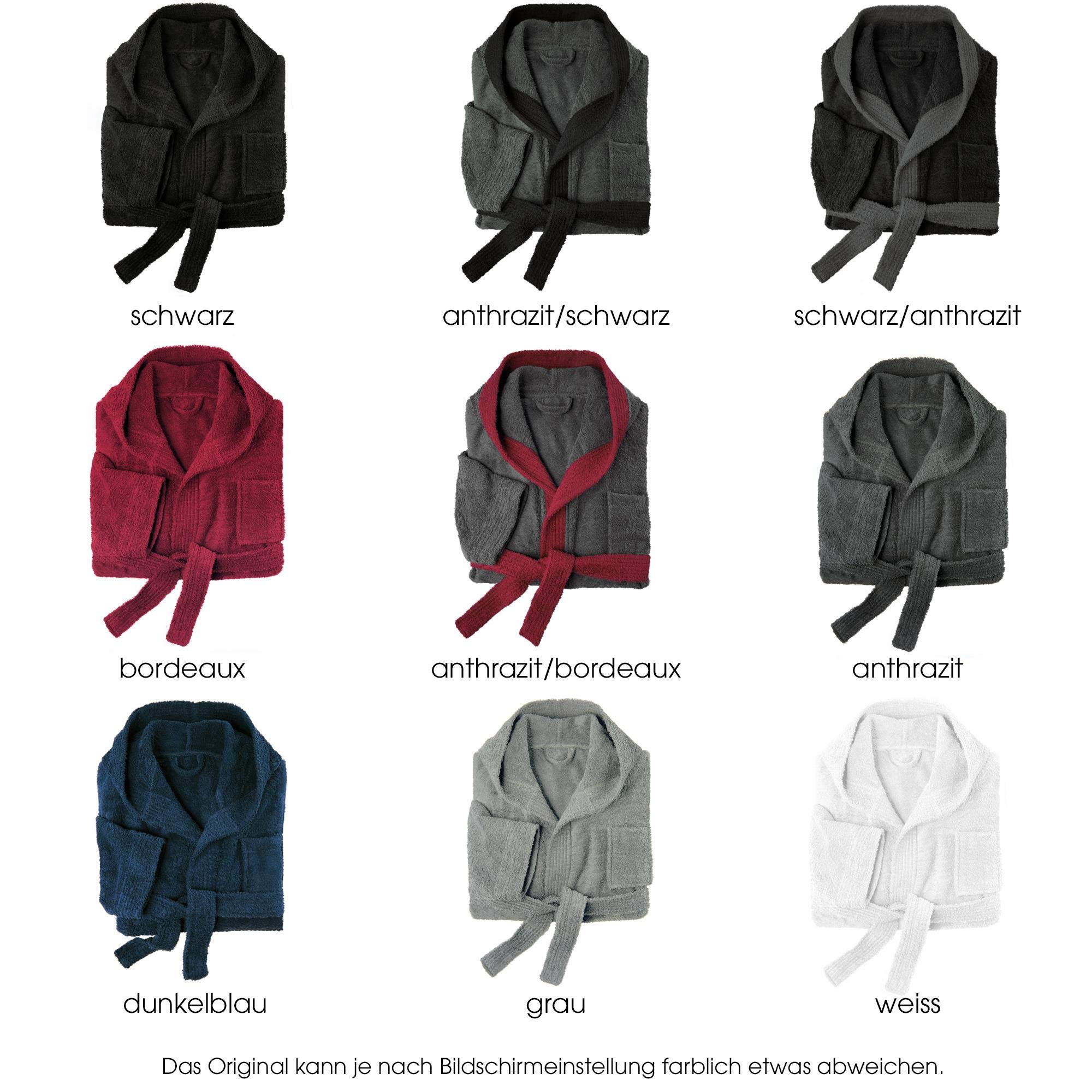 CelinaTex S-XXL Bademantel Kapuze Uni lang aufgesetzte Taschen Damen Herren Unisex warm Frottee Baumwolle Morgenmantel, Sauna, Spa, Pool, Bad, flauschig und komfortabel OEKO-TEX Arizona