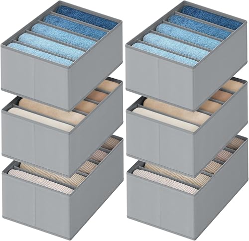 DIMJ Organizador de ropa para armario, organizadores de cajones para ropa con 5 compartimentos, organizador de armario de tela para ropa,