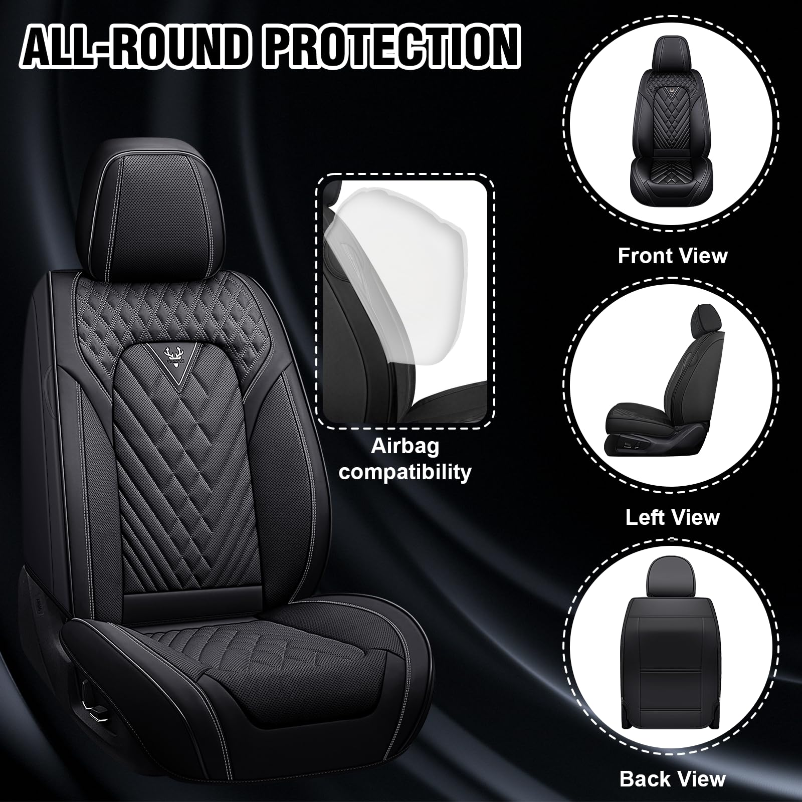Car Seat Covers for Ford Ranger 2000-2025 Waterproof Nappa Leather Car Seat Protector Comfortable and Anti-Slip Car Seat — view 2