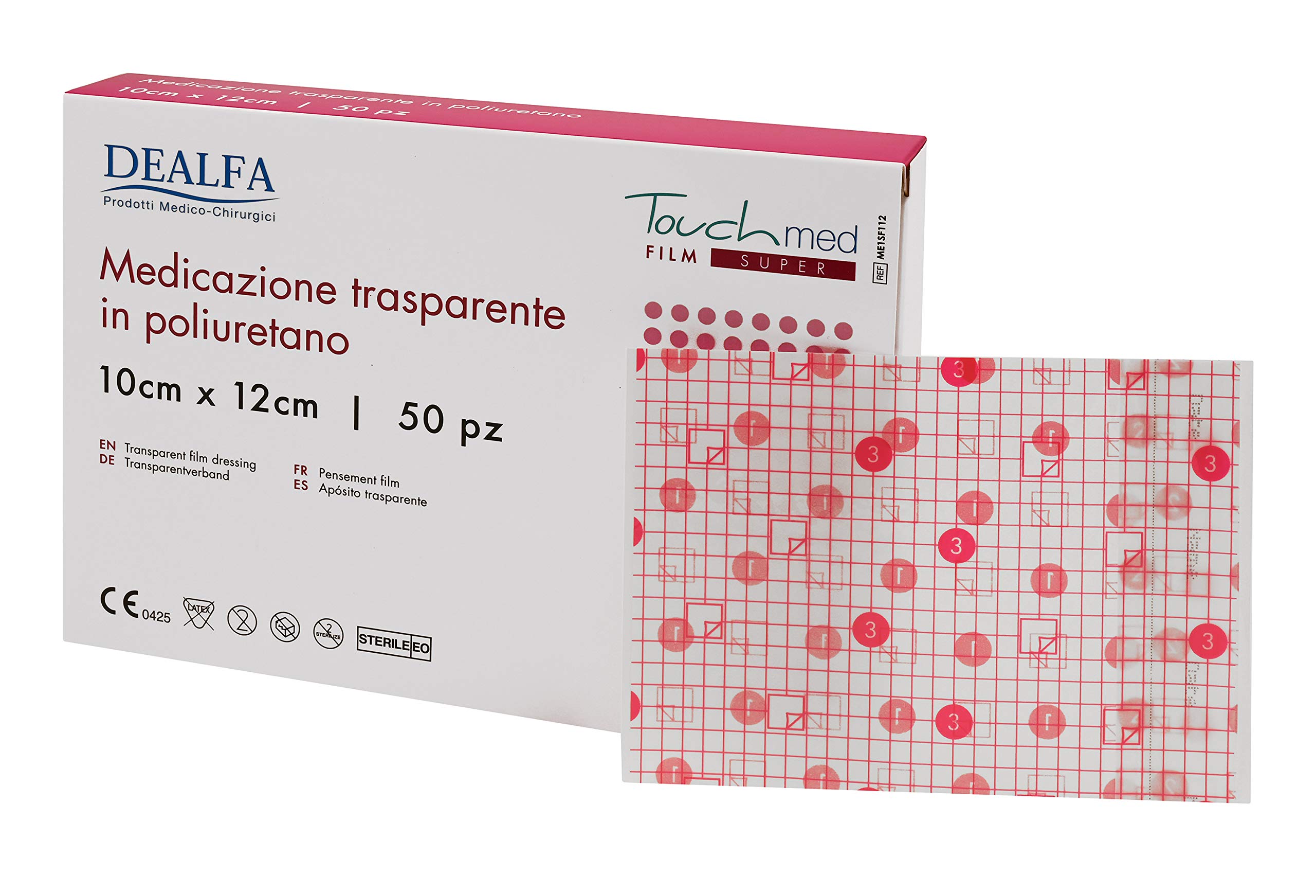 TOUCHMED Medicazione Adesiva Sterile in Film di Poliuretano - 10x12 cm - Trasparente e Impermeabile - Protezione Avanzata per la Pelle - Monouso - Confezione da 50 Pezzi