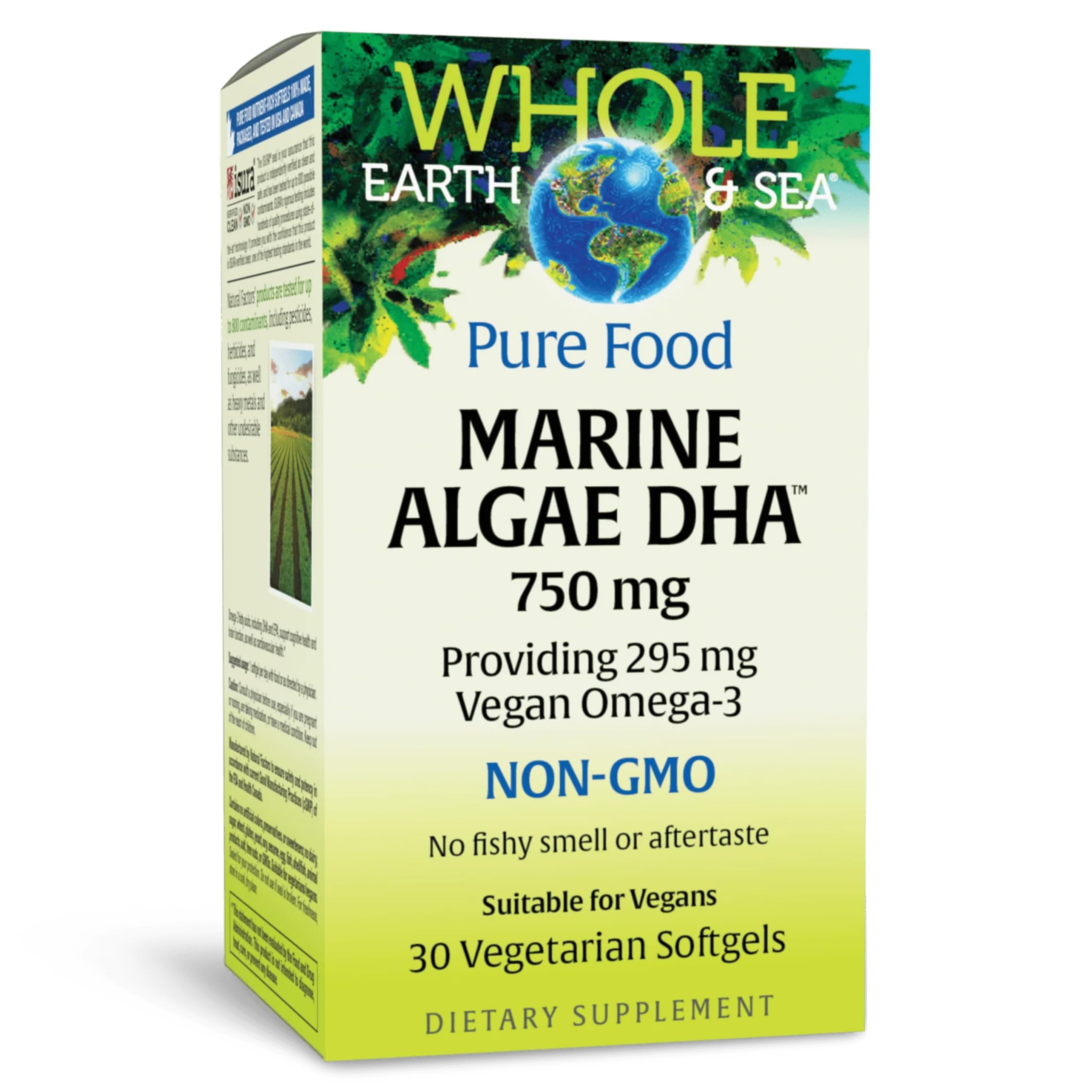 Natural Factors Whole Earth & Sea, Marine DHA Omega-3, 30 Vegetarian Softgels
