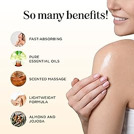 Vanilla Sensual Massage Oil for Couples - Relaxing Full Body Massage Oil for Date Night with Moisturizing Coconut and Sweet Almond Oil - Vegan Non Staining Non Greasy Silky Smooth Gliding Formula