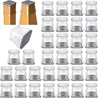 Vista 16 de 32 piezas de protectores de suelo para patas de silla rectangulares para madera dura - Almohadillas de silicona y fieltro para muebles, cubiertas
