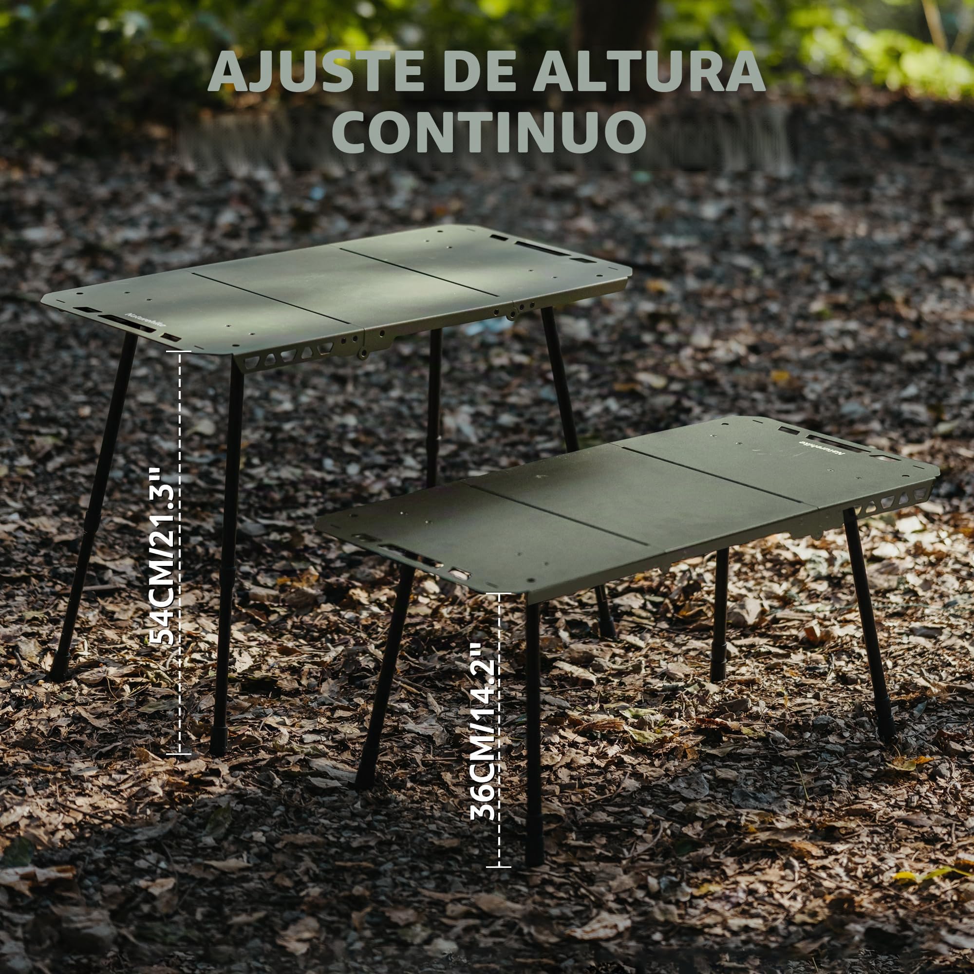 Naturehike Mesa de camping plegable en 3 niveles, resistente para el hogar, cocina, picnic y exterior, plegable compacta, ideal para camping y uso diario