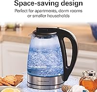 Vista 7 de Hamilton Beach Compact Hervidor de agua de vidrio, 1 litro (40930)