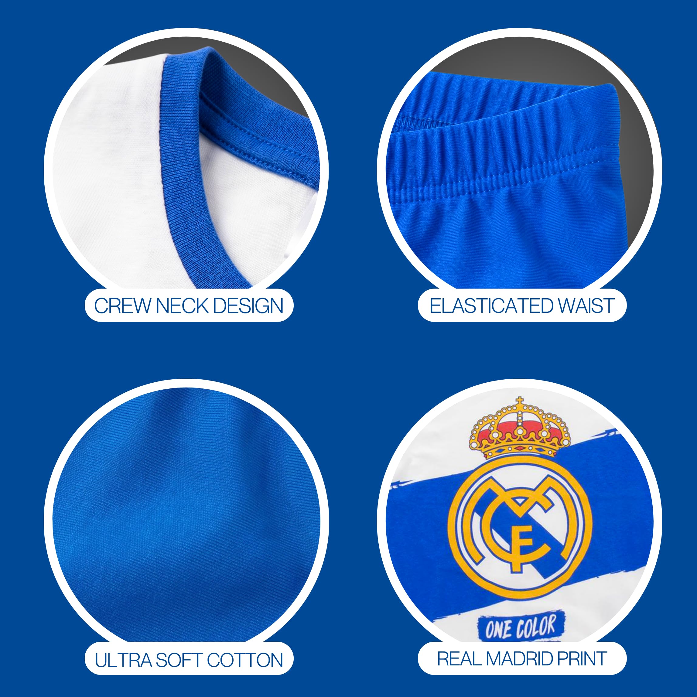 CF REAL MADRID T-shirt e Pantaloncini da Ragazzi, Set da 2 Pezzi per Bambini, Taglia 4 a 10 anni