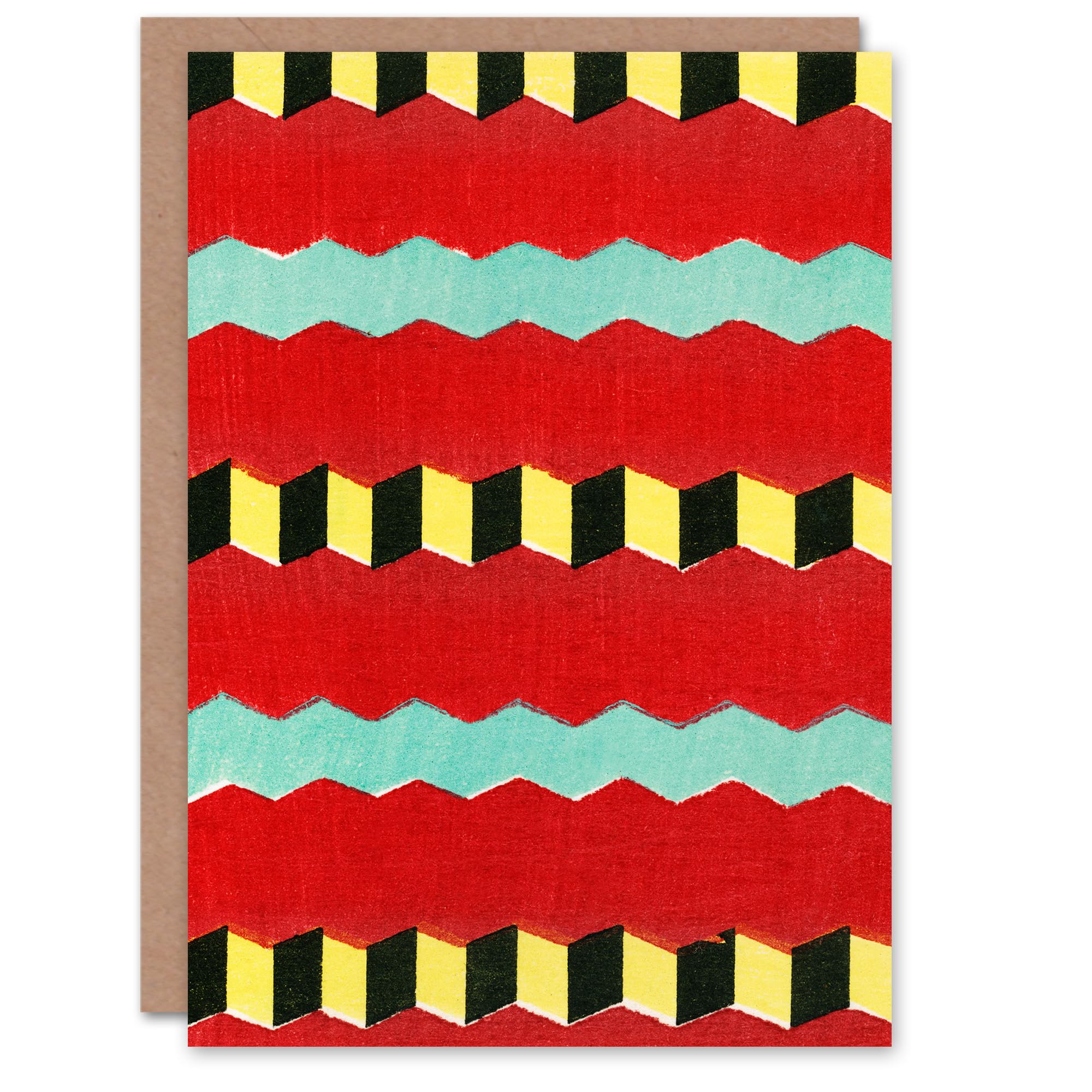 Artery8 Furuya Korin Japanese Art Card Shima Zigzag Textile Patterns